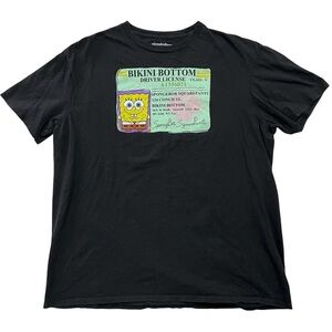 SpongeBob SquarePants Driver License Short Sleeve Tee - Medium, Black